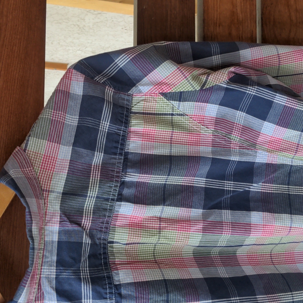 Tommy Hilfiger Shirt button up Long Sleeve Plaid Pink Blue Green XL - Picture 9 of 12